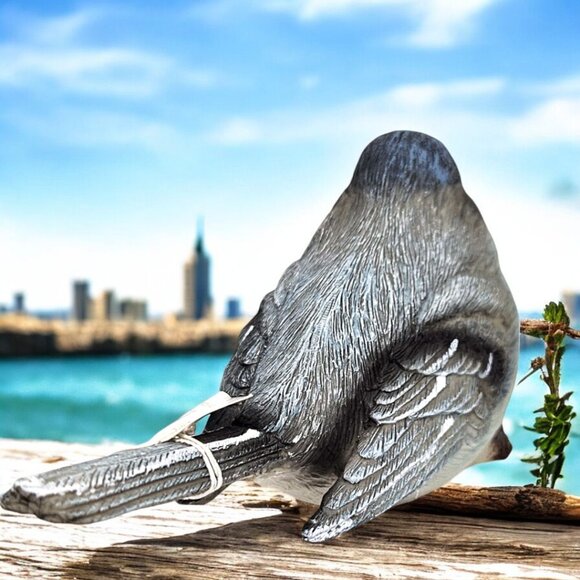 Yellow-Bellied Blue Tit Bird Resin Figurine by Transpac - Left Head Tilt - Picture 4 of 5